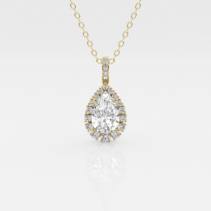 Badgley Mischka Near-Colorless 2 1/4 ctw Pear Lab Grown Diamond Solitaire Pendant with Adjustable Chain